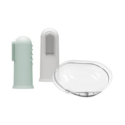 Dr. Brown's Silicone Finger Toothbrush and Storage Case, 2-Pack